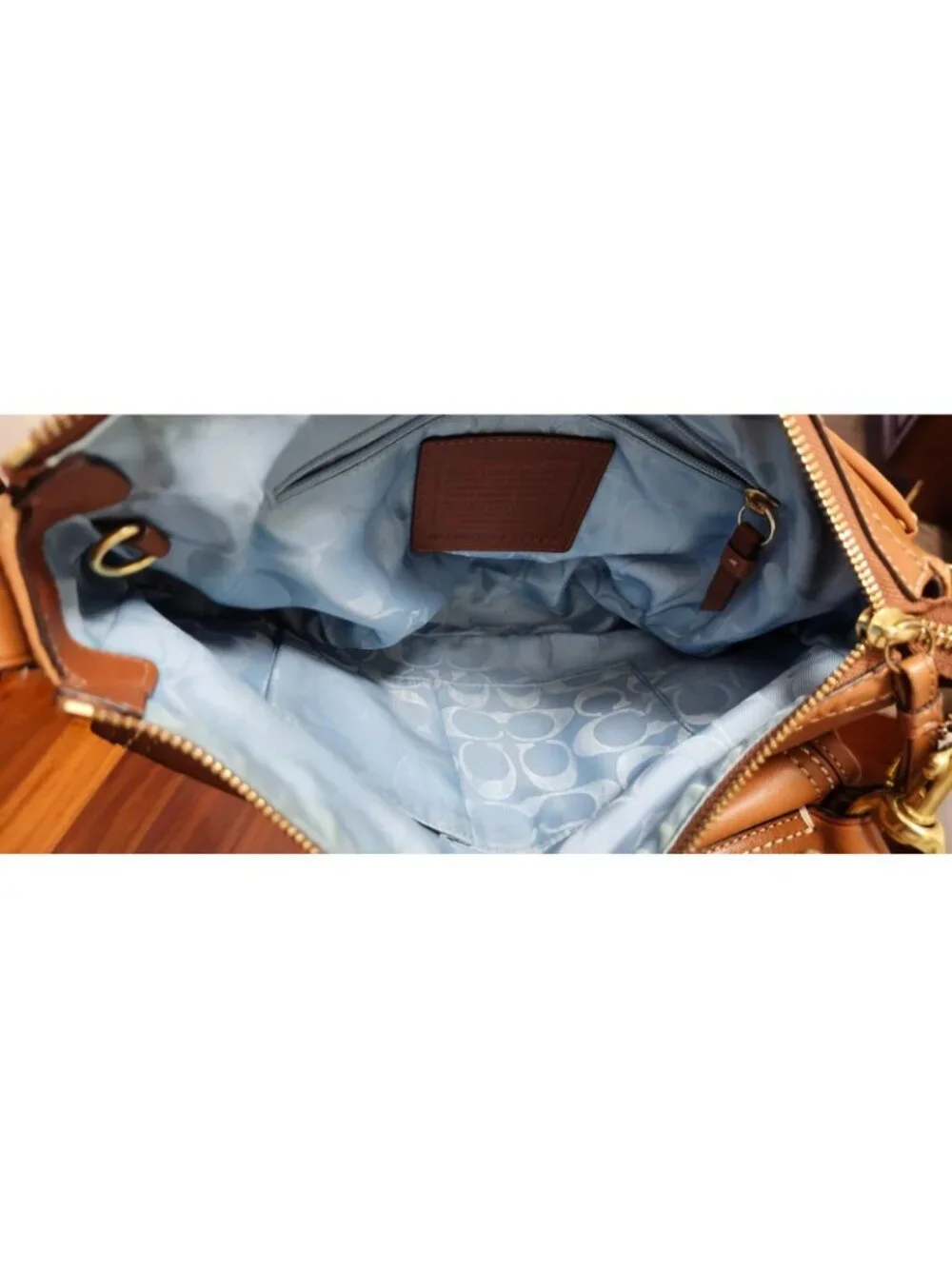 Coach F12868 65th Anniversary Double Turnlock Whiskey Leather Shoulder Bag